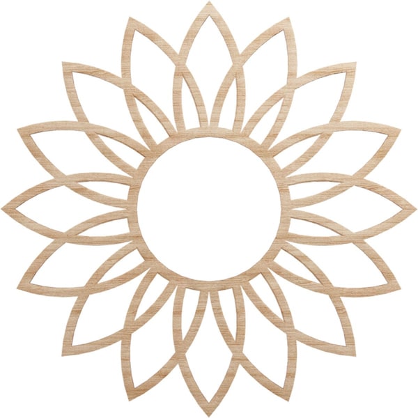 Ekena Millwork Daisy Wood Fretwork Pierced Ceiling Medallion, Alder, 22"OD x 7 5/8"ID x 3/8"T CMWP22X22X0375DAAL - main